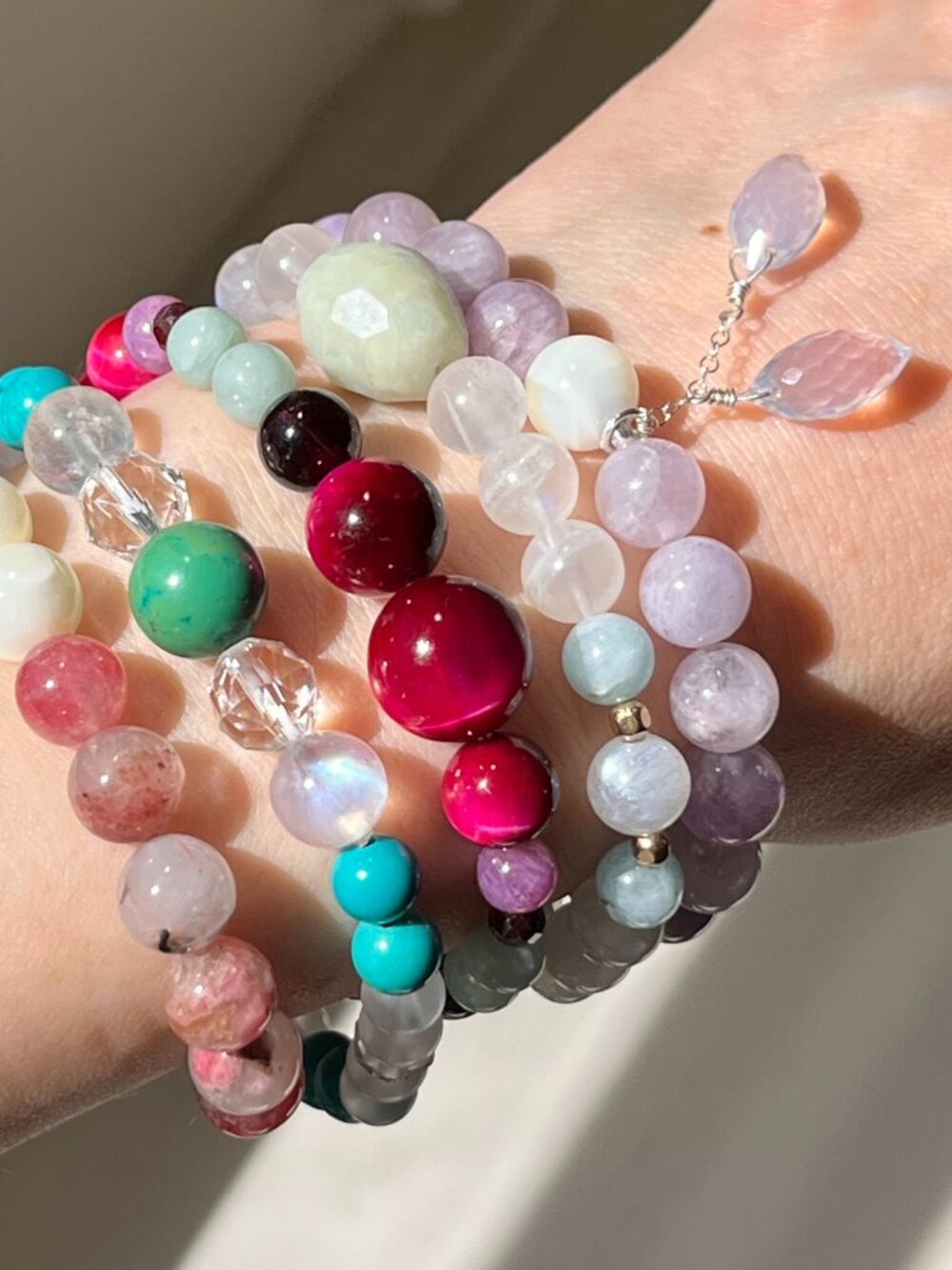 Customizable Natural Crystal Stretch Bracelet